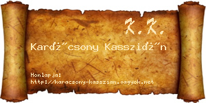 Karácsony Kasszián névjegykártya